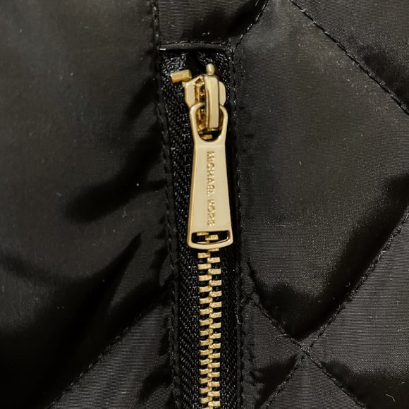 Michael Kors Coat PS Petite Small Black Down Quilted Fur Collar Hood Jacket EUC - Picture 5 of 11